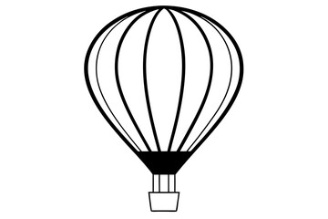 Fototapeta premium hot air balloon line art silhouette vector illustration