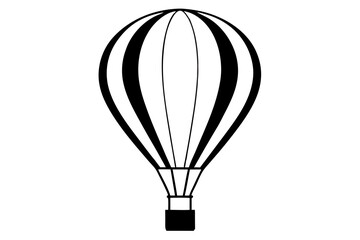 Fototapeta premium hot air balloon line art silhouette vector illustration