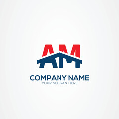 AM or MA Creative Modern Letters Logo Design Element