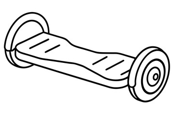 hoverboard line art silhouette vector illustration