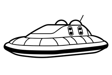 hovercraft line art silhouette vector illustration