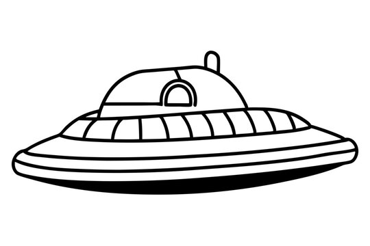 hovercraft line art silhouette vector illustration