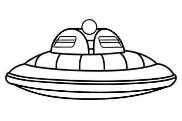 hovercraft line art silhouette vector illustration