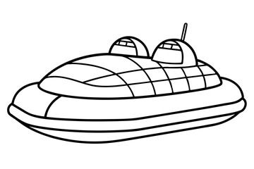 hovercraft line art silhouette vector illustration