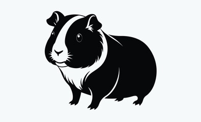 Guinea pig silhouette, small pet vector illustration