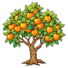 vector illustration of a peach tree