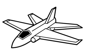 jet line art silhouette vector illustration