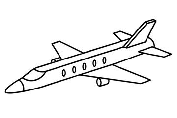 jet line art silhouette vector illustration