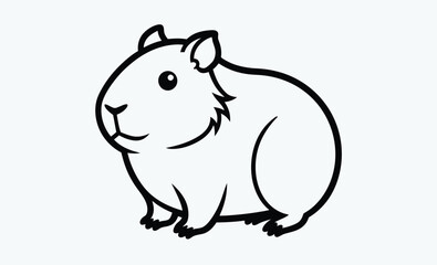 Guinea pig silhouette, small pet vector illustration