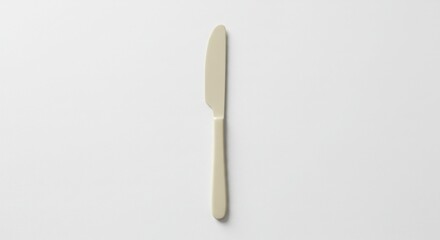 Cream-Colored Ceramic Butter Knife; Elegant Off-White Table Knife for Modern Kitchen Design