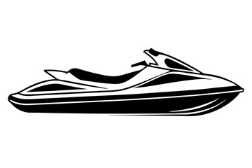 jet ski line art silhouette vector illustration