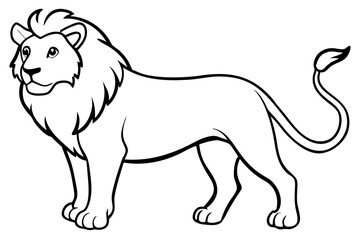 lion line art silhouette vector illustration