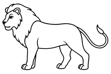 lion line art silhouette vector illustration