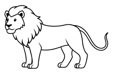 lion line art silhouette vector illustration