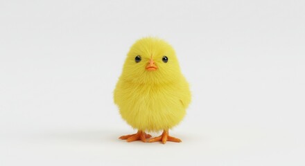 Fluffy Yellow Chick, Cute Baby Chicken - Adorable Spring Farm Animal