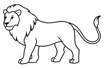 lion line art silhouette vector illustration