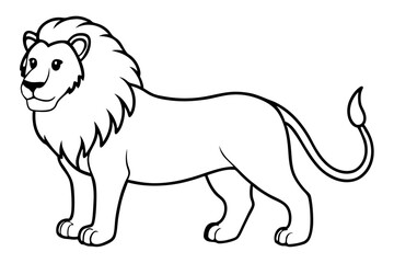 lion line art silhouette vector illustration