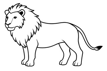 lion line art silhouette vector illustration