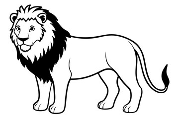 lion line art silhouette vector illustration