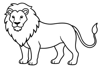 lion line art silhouette vector illustration