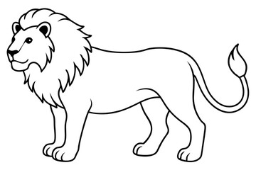 lion line art silhouette vector illustration
