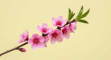 Pink Peach Blossoms Spring Branch, Delicate Pink Flowers Springtime Floral Arrangement