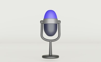 3d microphone icon with voice for announce promotion. 3D illustration