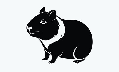 Guinea pig silhouette, small pet vector illustration