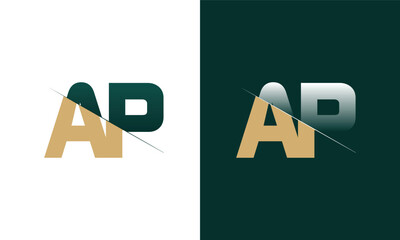 AP Letter Logo Design with a Creative Cut Creative logo design