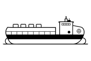 Obraz premium oil tanker line art silhouette vector illustration