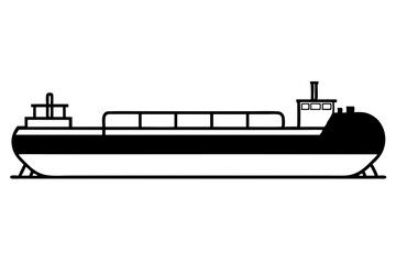 Obraz premium oil tanker line art silhouette vector illustration