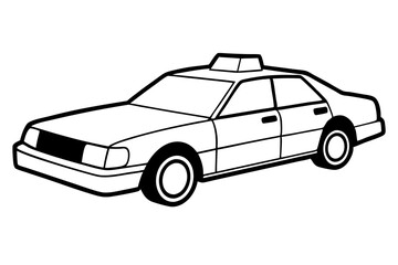 Obraz premium police car line art silhouette vector illustration