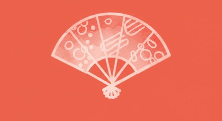 Abstract Hand Fan Design, Elegant Watercolor Fan Illustration:  Perfect for Summer, Asian Decor and Fashion
