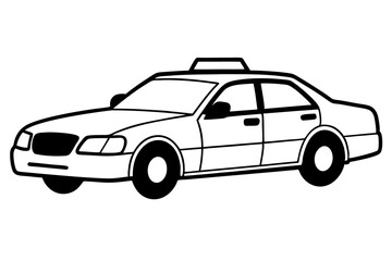 Fototapeta premium police car line art silhouette vector illustration