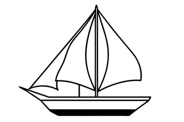 sailboat line art silhouette vector illustration