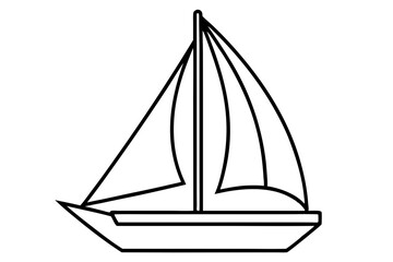 sailboat line art silhouette vector illustration
