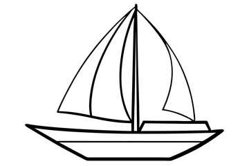 sailboat line art silhouette vector illustration