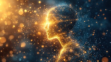 Abstract digital profile of a person