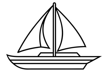 sailboat line art silhouette vector illustration