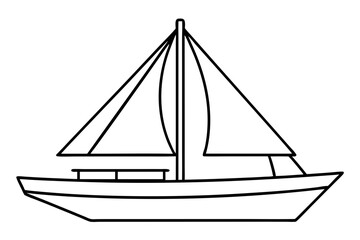 sailboat line art silhouette vector illustration