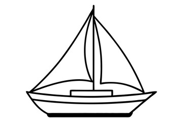sailboat line art silhouette vector illustration