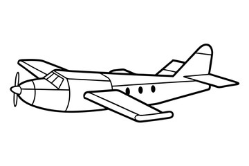 seaplane line art silhouette vector illustration