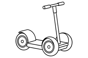 segway line art silhouette vector illustration