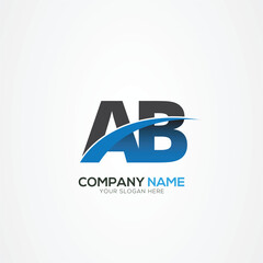 AB or BA Letter Logo Design with a Creative Cut Creative logo design