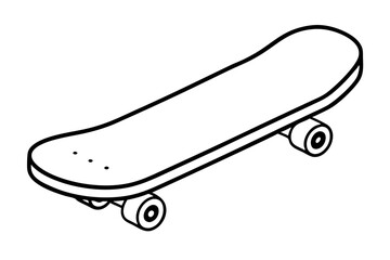 skateboard line art silhouette vector illustration