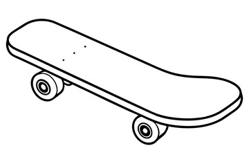 skateboard line art silhouette vector illustration