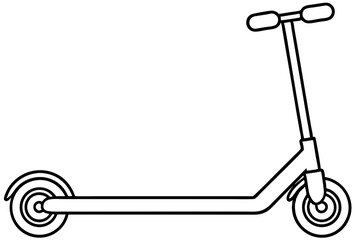 skate scooter line art silhouette vector illustration