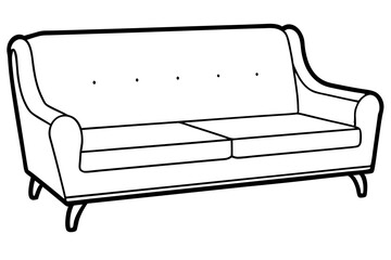 sofa line art silhouette vector illustration
