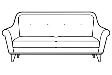 sofa line art silhouette vector illustration