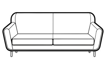 sofa line art silhouette vector illustration